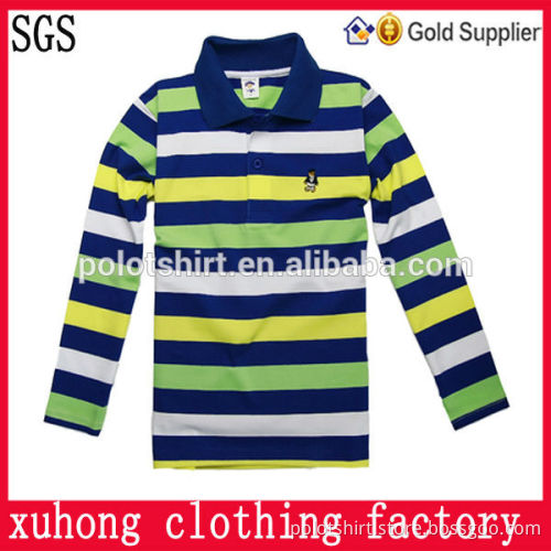 long sleeve high quality slim fit Children polo shirt